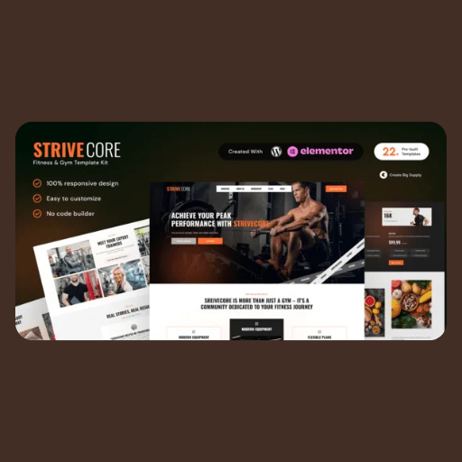 Untitled vfvff StriveCore Fitness & Gym Elementor Template Kit - Image 1