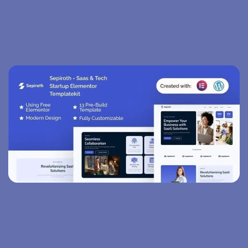 ertyu Sepiroth – Saas & Tech Startup Elementor Template Kit - Image 1