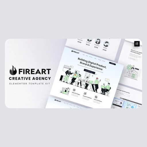 jhuihi Fireart – Creative Agency Elementor Template Kit - Image 1