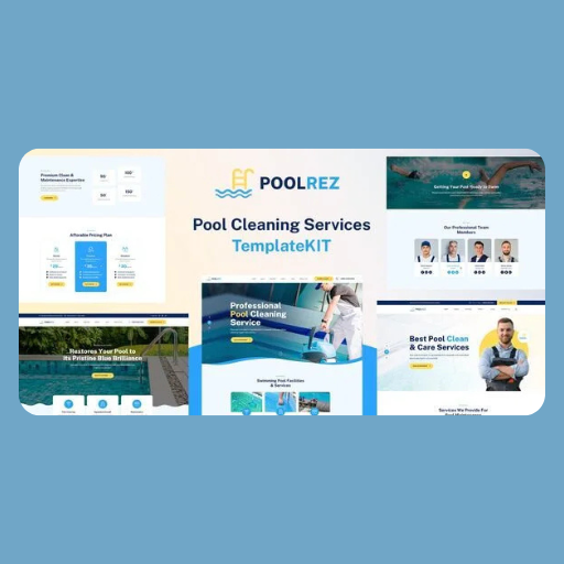 jkhiouo Poolrez – Pool Cleaning Services Elementor Template Kit - Image 1
