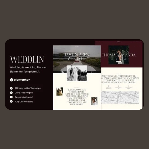 kejhfeiu Weddlin – Wedding & Wedding Planner Elementor Template Kit - Image 1