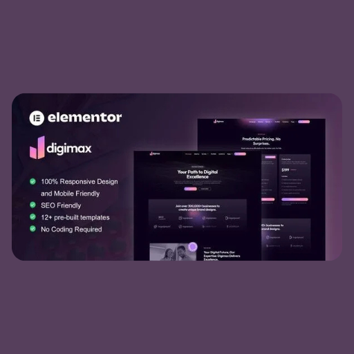 swdrfghjkl Digimax – Digital Marketing Agency Elementor Pro Template Kit - Image 1